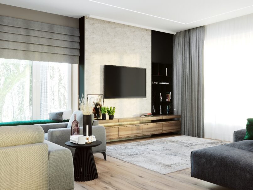 Частный дом кухня-гостиная г.Краснодар 55,2 кв.м