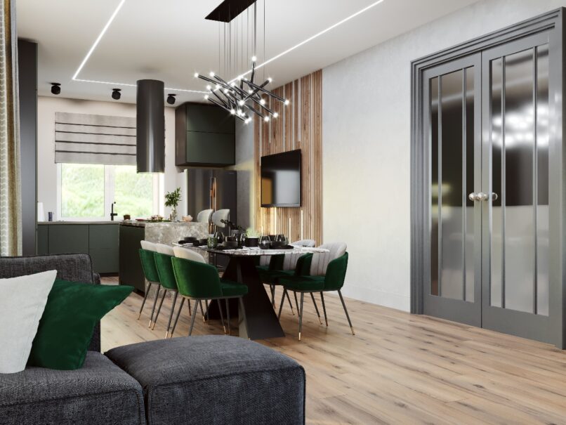 Частный дом кухня-гостиная г.Краснодар 55,2 кв.м