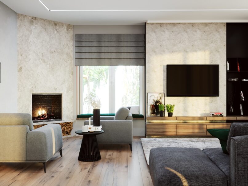 Частный дом кухня-гостиная г.Краснодар 55,2 кв.м