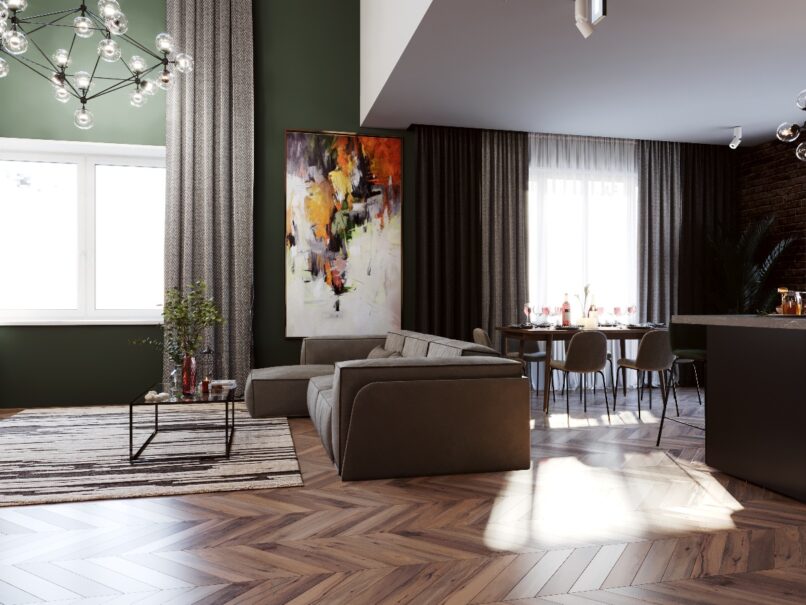 Частный дом, кухня-гостиная г.Липецк 60 кв.м