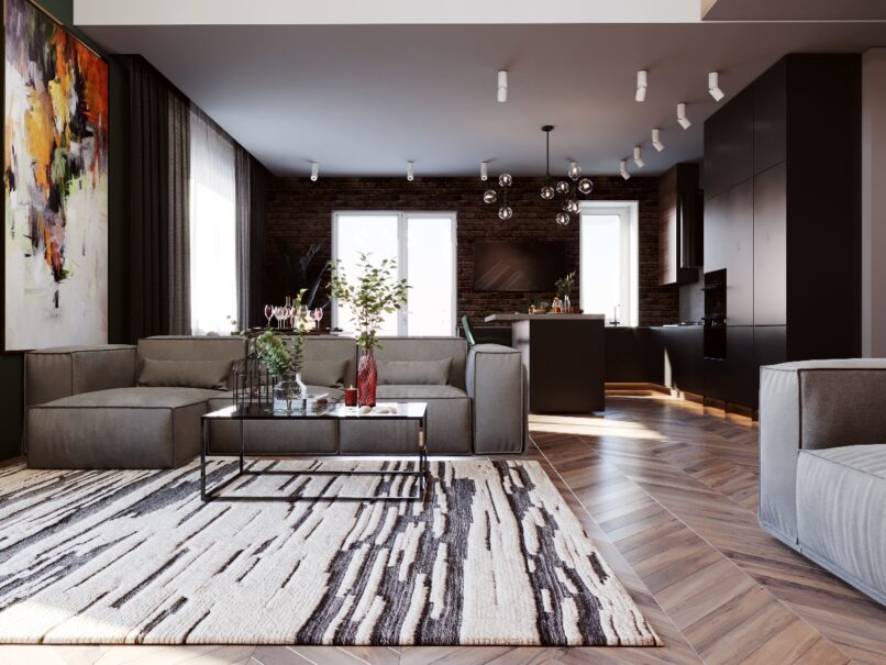 Частный дом, кухня-гостиная г.Липецк 60 кв.м