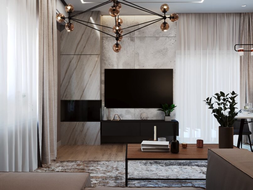 Частный дом кухня-гостиная г.Новороссийск 53.кв.м