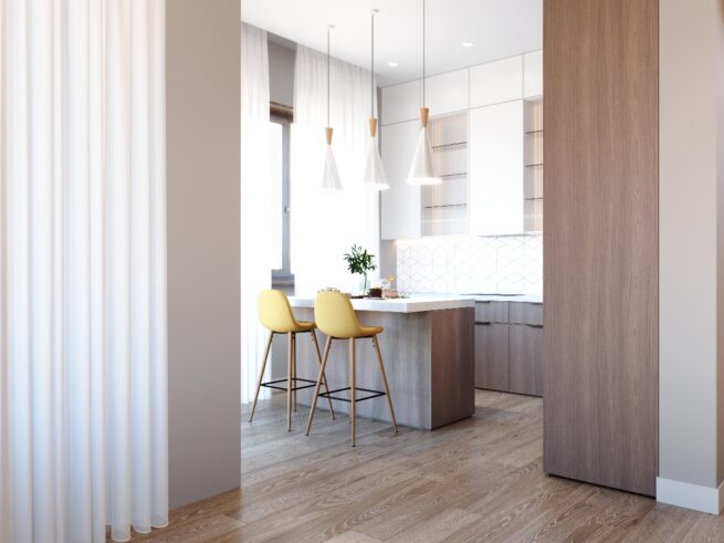 Частный дом кухня-гостиная пос.Ясная поляна 37,5 кв.м