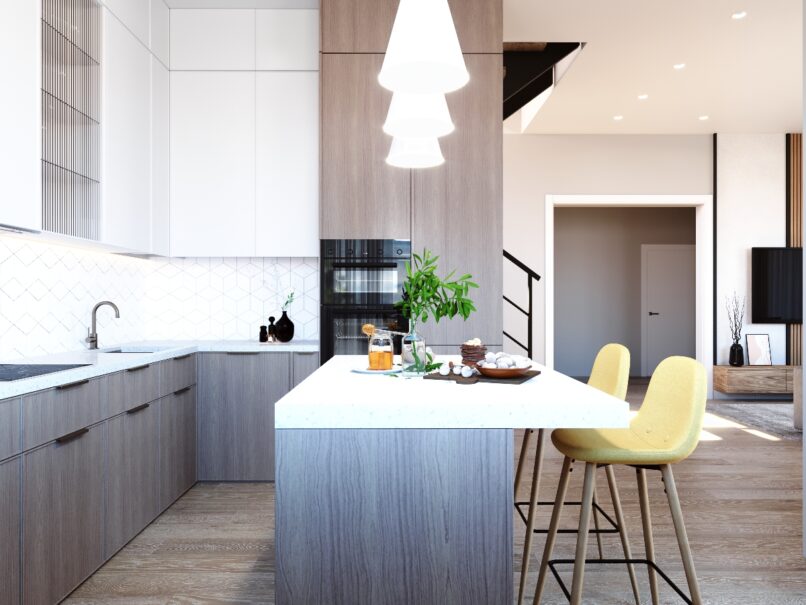 Частный дом кухня-гостиная пос.Ясная поляна 37,5 кв.м