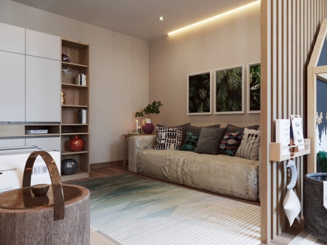 Гостиная-детская 20 м². Москва